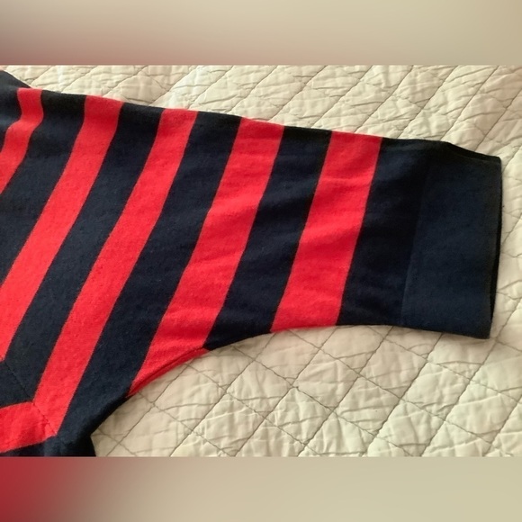 J Jill silk/cotton sweater. Red and Navy stripes.  Size large. Silk/cotton. - Picture 6 of 9